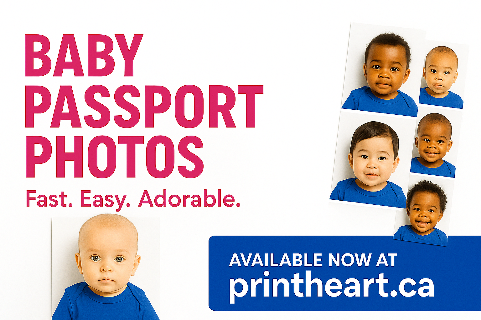 Baby passport photo session at PrintHeart Edmonton studio